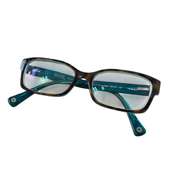 Coach HC 6040 Brooklyn Eyeglasses 5116 Dark Tortoise Teal Designer Frames Luxury - Picture 1 of 9